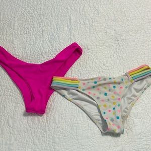 Two pairs of swim bottoms both small selling together